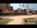 BNSF coal train meets BNSF stack train in Waycross